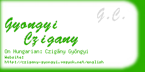 gyongyi czigany business card